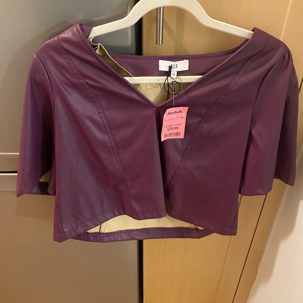 Faux Leather Top
